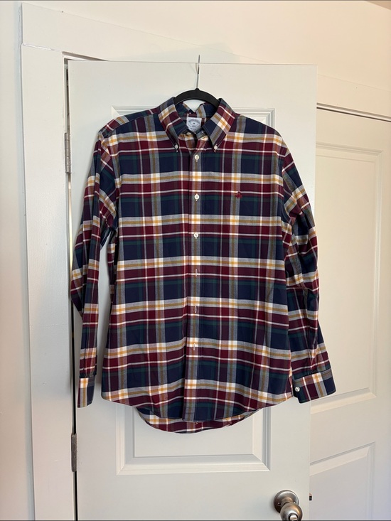 Brooks Brothers Other - Brooks Brothers Navy, Burgundy and Yellow Plaid Button-Down Shirt
